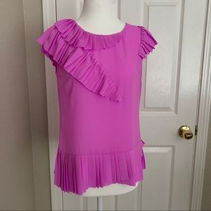 Peplum Top with Irregular Pleat (Neon Violet)